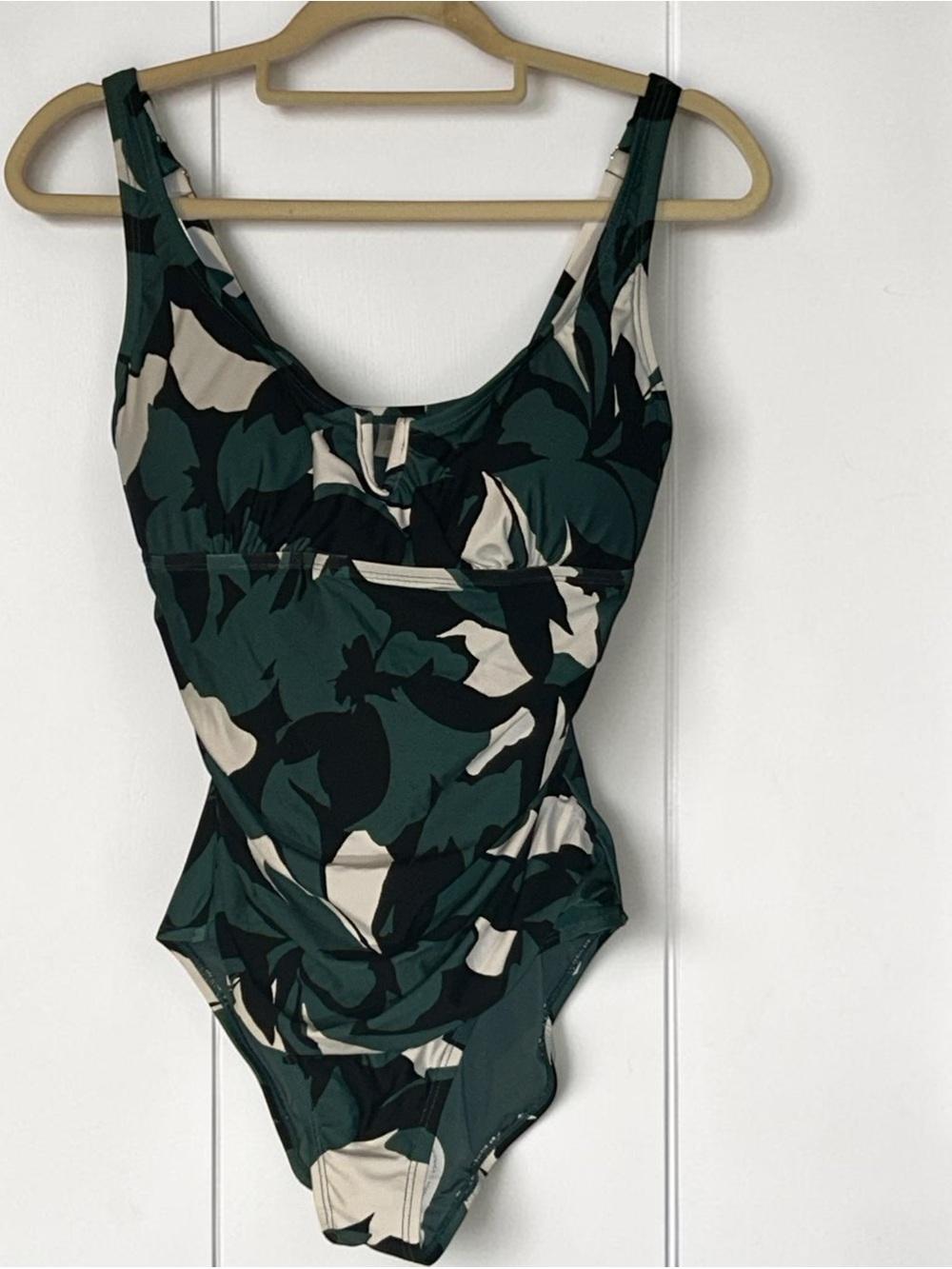 Anne Cole Teal and Cream Abstract Swimwear